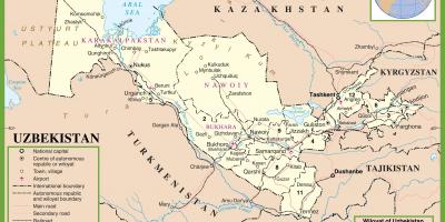 Mapę Uzbekistanu polityczne 
